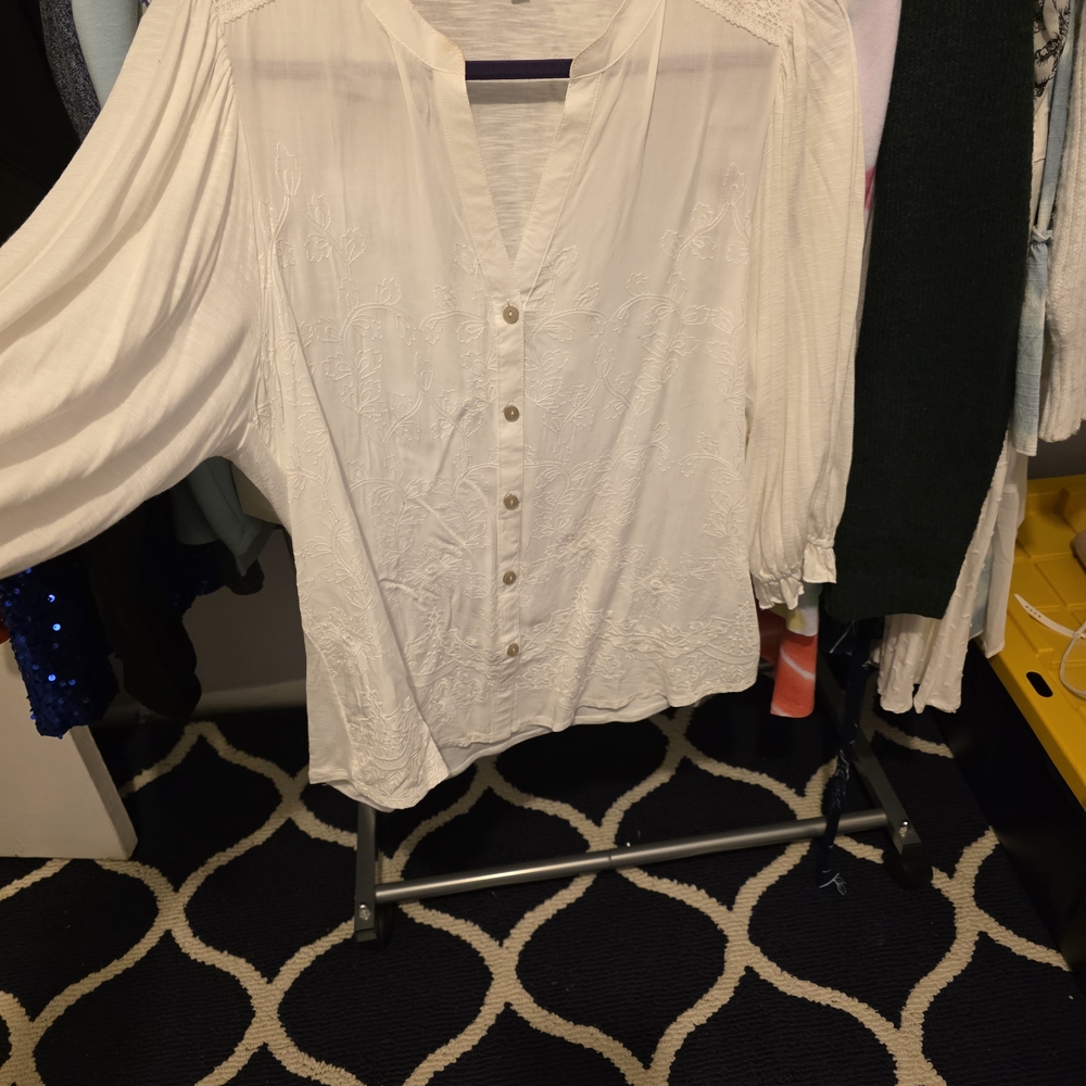 Democracy Ivory Button-Up Blouse